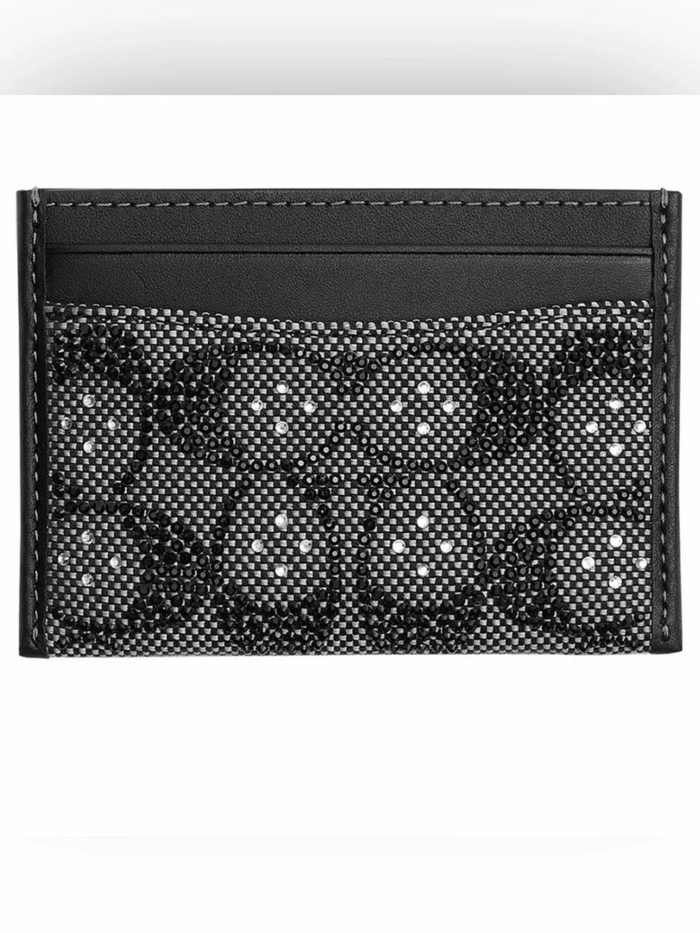 coach black an sparkle card case